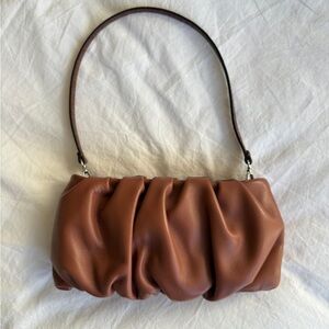 STAUD Tan Leather Shoulder Bag